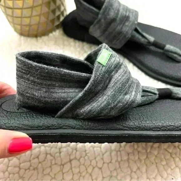 Sanuk Yoga Sling 2 Black Slip On Cushiony Ohm Zen Thong Sandal Size 8 - Picture 5 of 13